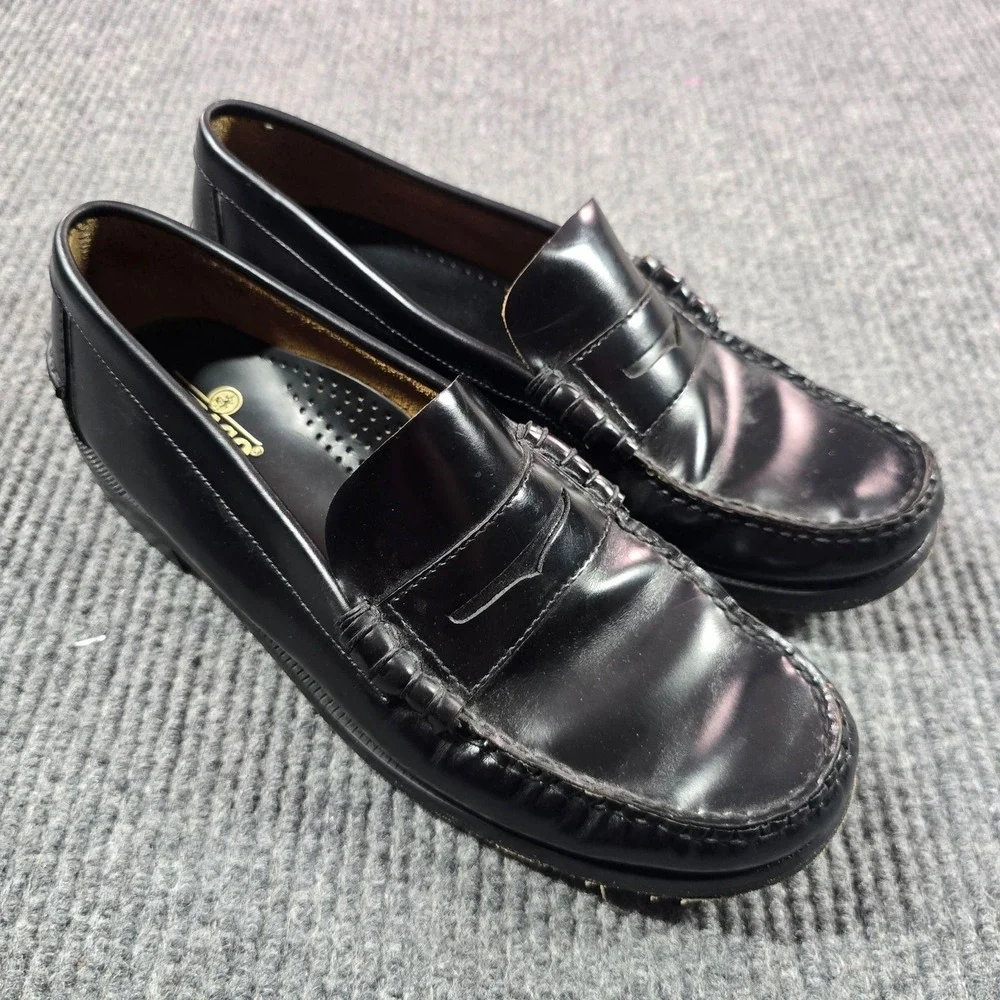 Sebago Shoes Mens Size 10.5 R Black Leather Dan Loafers Genuine Handsewn